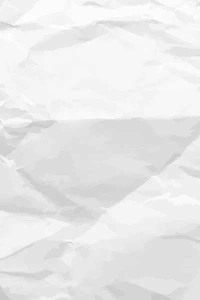 White Lean Crumpled Paper Background Vertical Crumpled Empty Paper Template — Wektor stockowy