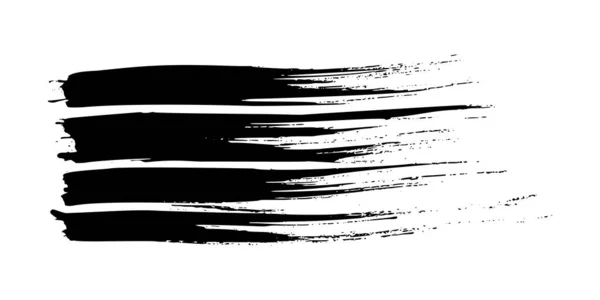 Czarny Pociągnięcie Pędzla Ręcznie Rysowana Plama Tuszu Białym Tle Ilustracja — Wektor stockowy