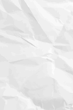 Beyaz, buruşuk kağıt arka plan. Poster ve afişler için dikey buruşmuş boş kağıt şablonu