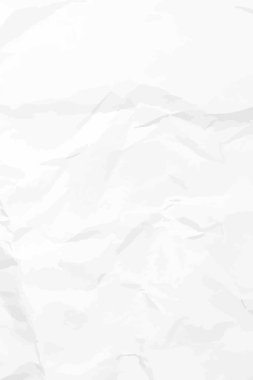 White lean crumpled paper background. Vertical crumpled empty paper template for posters and banners