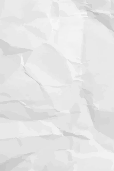 White Lean Crumpled Paper Background Vertical Crumpled Empty Paper Template — Vector de stock