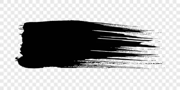 Черный Удар Кистью Ручное Чернильное Пятно Изолировано Прозрачном Фоне Векторная — стоковый вектор