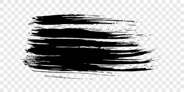 Μαύρη Πινελιά Χειρόγραφη Κηλίδα Μελάνης Απομονωμένη Διαφανές Φόντο Εικονογράφηση Διανύσματος — Διανυσματικό Αρχείο