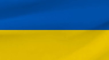 Ukrayna ulusal bayrağı. Ukrayna bayrağı sallıyor. Vektör illüstrasyonu