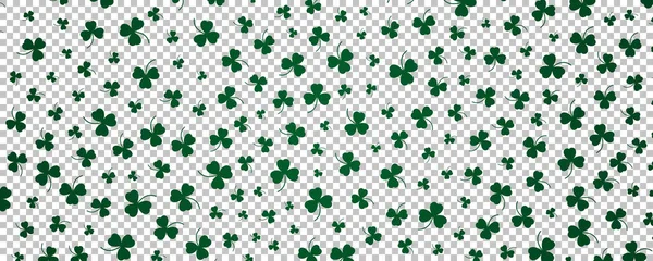 Joyeuse Histoire Saint Patrick Feuilles Trèfle Vert Sur Fond Transparent — Image vectorielle