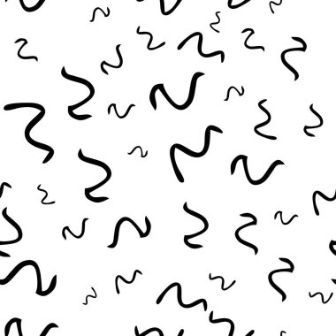 Siyah çizim elli kusursuz desen beyaz arkaplana karalamalı şekil çizmiş. Soyut grunge dokusu. Vektör illüstrasyonu