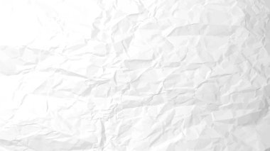 White lean crumpled paper background. Horizontal crumpled empty paper template for posters and banners
