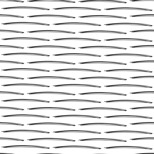 Seamless Pattern Black Pencil Brushstrokes Abstract Shapes White Background Vector — Stock Vector