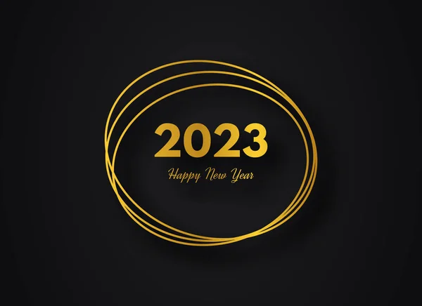 2023 Happy New Year Gold Geometric Polygonal Background Gold Geometric — Stock Vector
