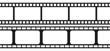 Set of seamless film strips. Tape of movie template on white background. Vector illustration