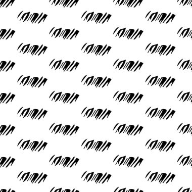 Beyaz arka planda soyut şekillerde siyah kalem fırça darbeleriyle kusursuz desen. Vektör illüstrasyonu