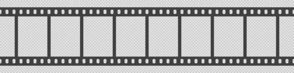Seamless Film Strip Tape Movie Template Transparent Background Vector Illustration — Stok Vektör