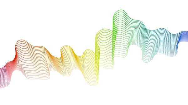 Абстрактний Фон Різнокольоровими Хвильовими Градієнтними Лініями Білому Тлі Сучасні Технології — стоковий вектор