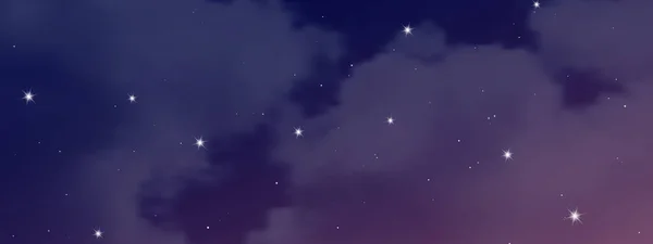 夜空中布满了云彩和繁星 摘要深空星尘的自然背景 矢量说明 — 图库矢量图片