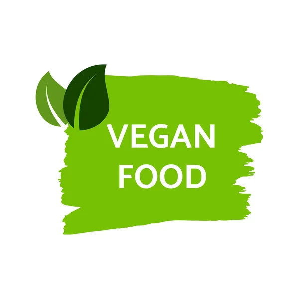 Grünes Natürliches Bio Label Die Beschriftung Veganes Essen Auf Grünem — Stockvektor