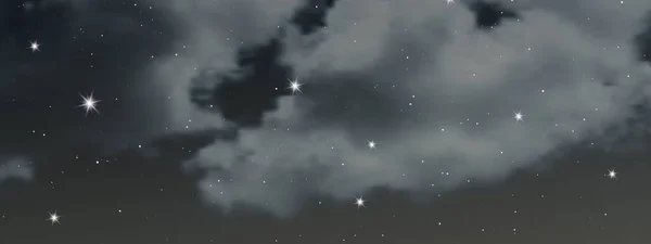 Céu Noturno Com Nuvens Muitas Estrelas Fundo Abstrato Natureza Com — Vetor de Stock