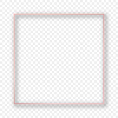 Şeffaf arkaplanda izole edilmiş, gümüşten parlak kare bir çerçeve. Parlak efektli parlak bir çerçeve. Vektör illüstrasyonu