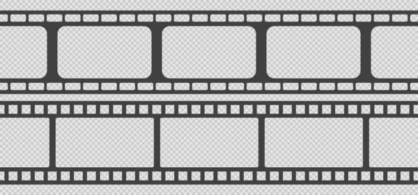 Nahtlose Filmstreifen Filmschablone Auf Transparentem Hintergrund Vektorillustration — Stockvektor