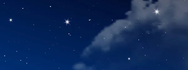 Natthimmel Med Moln Och Många Stjärnor Abstrakt Natur Bakgrund Med — Stock vektor