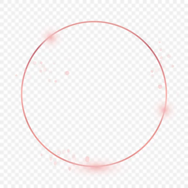 玫瑰金光闪闪的圆形框架隔离在透明的背景上 具有发光效果的新框架 矢量说明 — 图库矢量图片