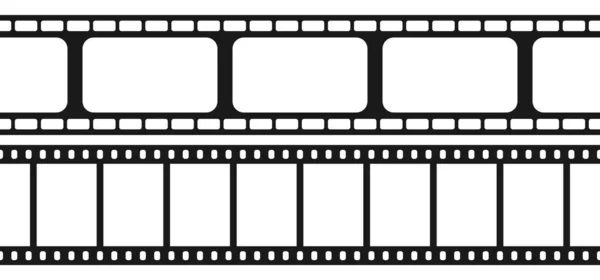 Set Seamless Film Strips Tape Movie Template White Background Vector — Vetor de Stock