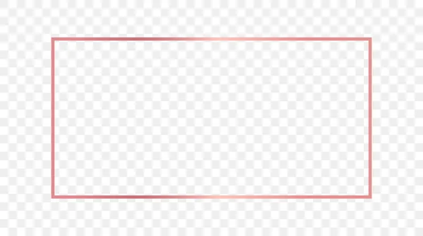 Rose Goud Gloeiende Rechthoekige Vorm Frame Geïsoleerd Transparante Achtergrond Glanzend — Stockvector