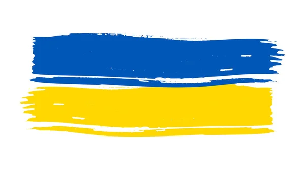 Drapeau National Ukrainien Style Grunge Peint Avec Drapeau Coup Pinceau — Image vectorielle