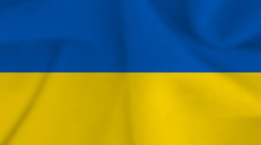 Ukrayna ulusal bayrağı. Ukrayna bayrağı sallıyor. Vektör illüstrasyonu