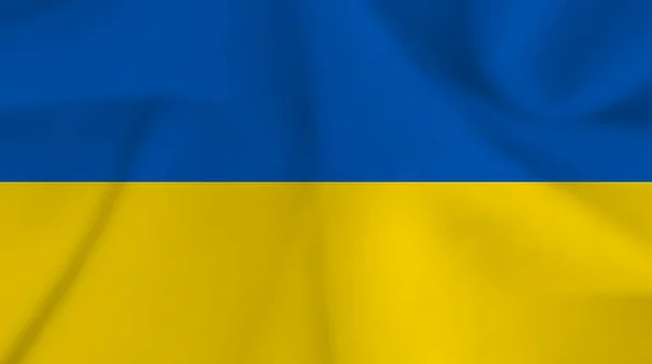 ウクライナ国旗 ウクライナの国旗を振る ベクターイラスト — ストックベクタ