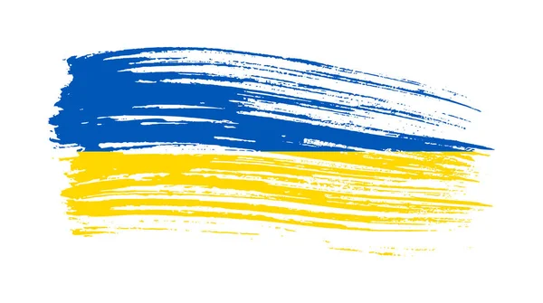 Bandeira Nacional Ucraniana Estilo Grunge Pintado Com Uma Bandeira Pincelada — Vetor de Stock