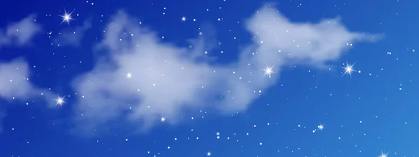 구름과 밤하늘 우주깊은 먼지와 자연의 일러스트 — 스톡 벡터