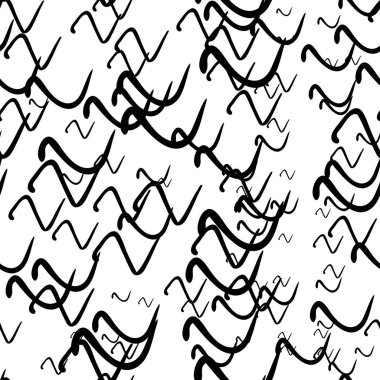 Siyah çizim elli kusursuz desen beyaz arkaplana karalamalı şekil çizmiş. Soyut grunge dokusu. Vektör illüstrasyonu