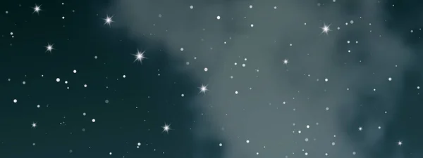 Noční Obloha Mraky Mnoha Hvězdami Abstraktní Přírodní Pozadí Hvězdným Prachem — Stockový vektor