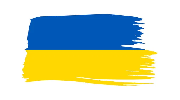 Украинский Национальный Флаг Гранж Стиле Нарисован Мазком Кисти Флагом Украины — стоковый вектор