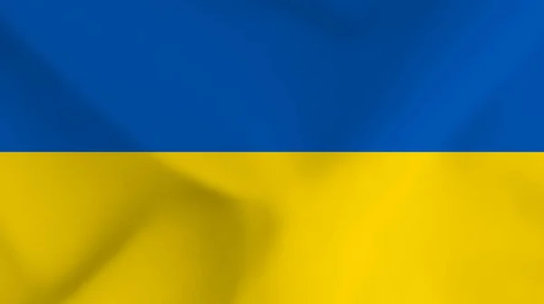ウクライナ国旗 ウクライナの国旗を振る ベクターイラスト — ストックベクタ