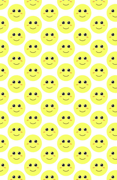 Smile emoticons faces with facial expressions.