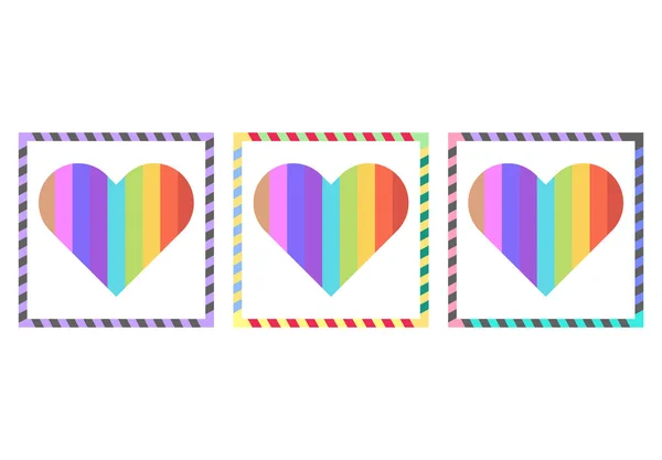 Heart Background Six Color Pride — Stockvektor