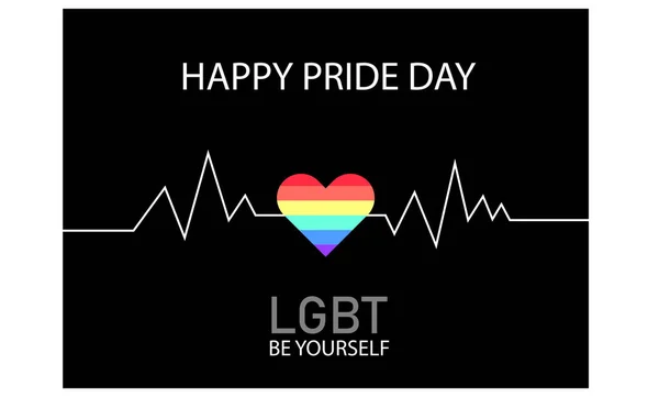 Banner Heart Word Pride Month — Vector de stock