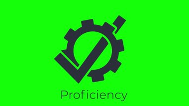 Animation of the checkmark and gear icon on a green background.
