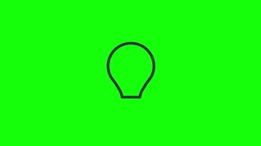 Animated light bulb. Brainstorm. Modern science and knowledge.
