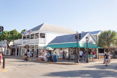 Key West, Florida 'da bir sokakta yaz günü