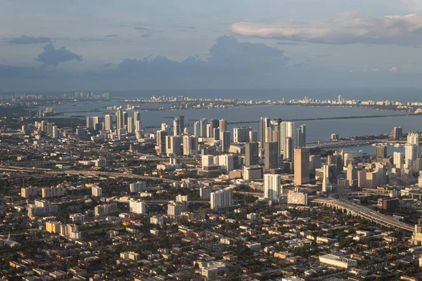 Veduta Aerea Miami Florida Dei Suoi Edifici Una Giornata Sole — Foto Stock