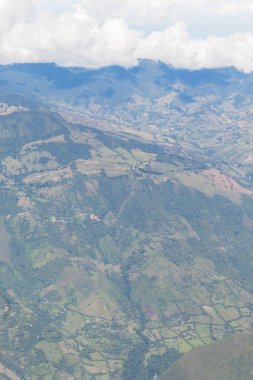 Vertical image of mountains of Antioquia, Colombia seen from the air