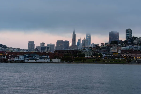 San Francisco Skyline July 2022 Supermoon Next Famous Landmark Buildings — 图库照片