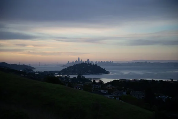 San Francisco Bay Bay Bridge Early Morning City Scape — Fotografia de Stock