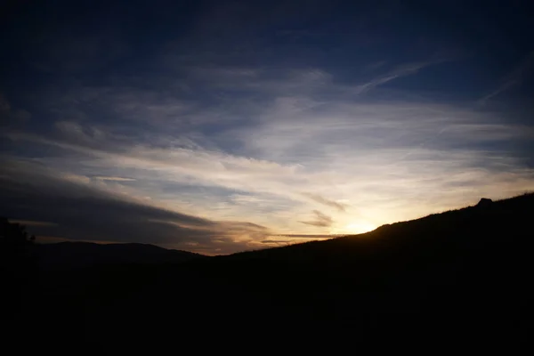 Marin County Sun Setting Over Hills Blue Cloudscape