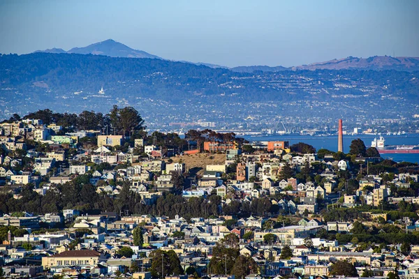 City Neigbooorhood Hill View Showing Typical San Francisco Vicrorian Homes — Stock Photo, Image