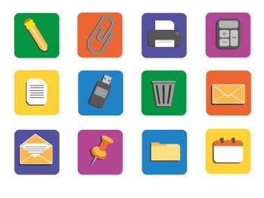 drawing pin Printer letter the envelope calendar flash drive scrapbook pencil shopping cart calculator