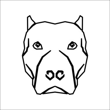 Pit Bull Dog Head Sillhouette Logo veya Grafik Tasarım Elementi İllüstrasyonu. Vektör İllüstrasyonu