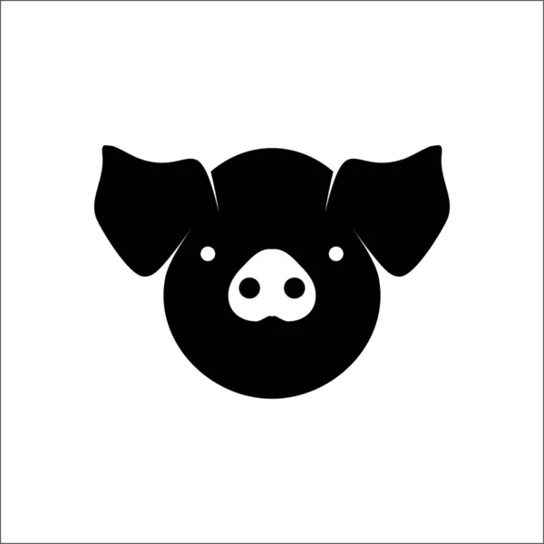 Tête Cochon Siljouette Illustration Pour Logo Élément Graphique Illustration Vectorielle — Image vectorielle
